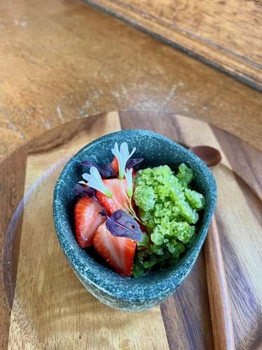 Basil Granita & Strawberries